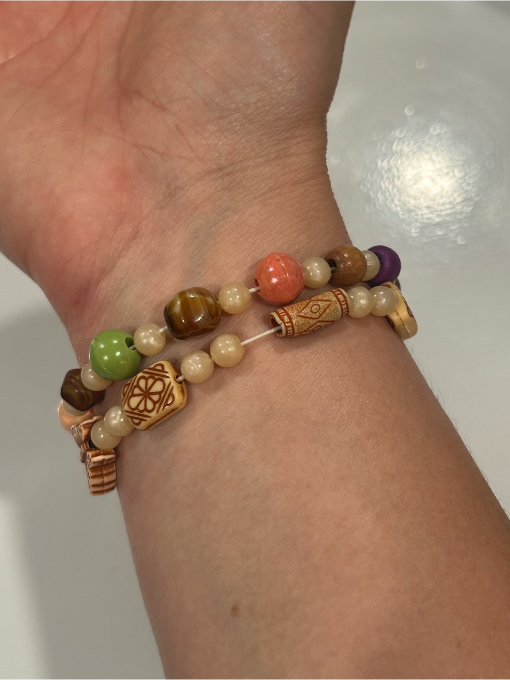 Multi-Color Beaded Stretch Bracelet Set - Casual Stackable Women’s Jewelry